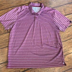 Oakley men’s performance golf polo shirt maroon striped size XXL regular fit